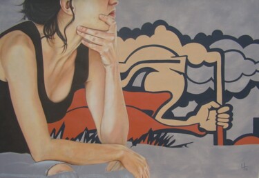 Schilderij getiteld "Pericoloso sporgersi" door Sylvie Bayard (Sylvestre), Origineel Kunstwerk, Acryl Gemonteerd op Frame vo…