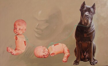 Peinture intitulée "Péril en la demeure" par Sylvie Bayard (Sylvestre), Œuvre d'art originale, Acrylique Monté sur Châssis e…