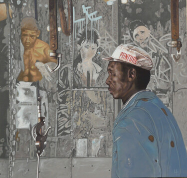 Peinture intitulée "L'ouvrier, série De…" par Sylvie Bayard (Sylvestre), Œuvre d'art originale, Acrylique Monté sur Châssis…