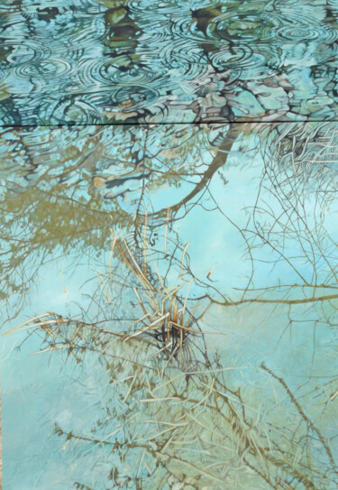 Картина под названием "étang, série Biotop…" - Sylvie Bayard (Sylvestre), Подлинное произведение искусства, Акрил Установлен…