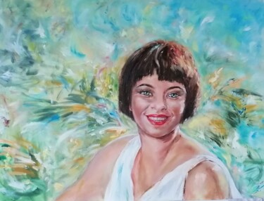 Painting titled "Le rire de Polly" by Sylvie Bayle, Original Artwork, Oil