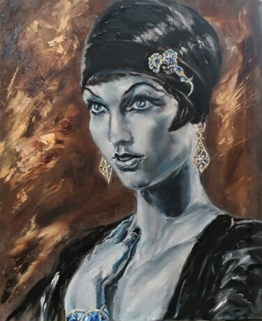 Painting titled "SEDUCTION" by Sylvie Bayle, Original Artwork, Oil Mounted on Wood Stretcher frame