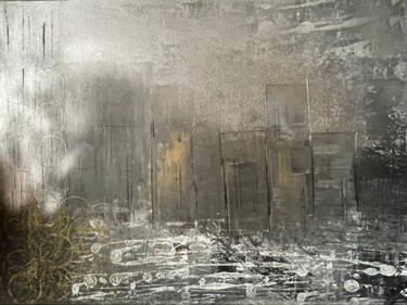Peinture intitulée "Sous la pluie" par Sylvie Bisson, Œuvre d'art originale, Acrylique Monté sur Châssis en bois