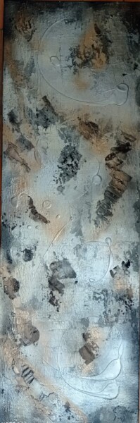 Painting titled "Sur Mars  (oeuvre 1)" by Sylvie Bisson, Original Artwork, Acrylic Mounted on Wood Stretcher frame