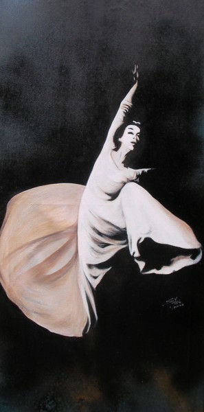 Ζωγραφική με τίτλο "danseuse" από Sylvie Bisson, Αυθεντικά έργα τέχνης, Ακρυλικό