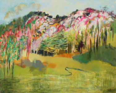 Malerei mit dem Titel "paysage n292" von Sylvie Boudet, Original-Kunstwerk, Öl
