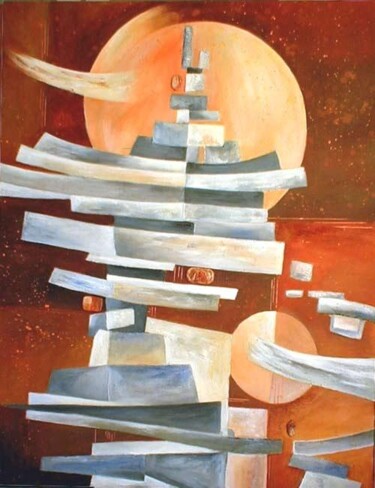 Картина под названием "Chine" - Sylvie Boulet, Подлинное произведение искусства, Масло