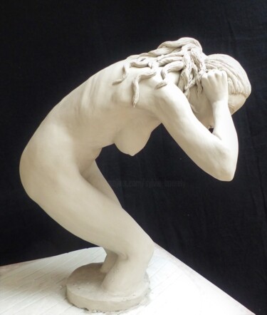 Sculpture titled "Cassandre" by Sylvie Bourély (SB), Original Artwork, Terra cotta