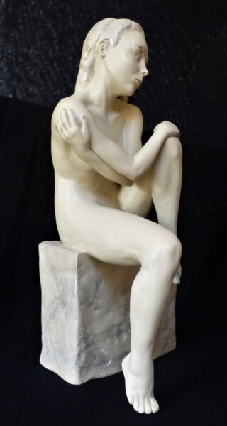 Sculptuur getiteld "La Rêveuse1" door Sylvie Bourély (SB), Origineel Kunstwerk, Terra cotta
