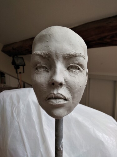 Sculpture titled "étape 15" by Sylvie Bourély (SB), Original Artwork, Clay