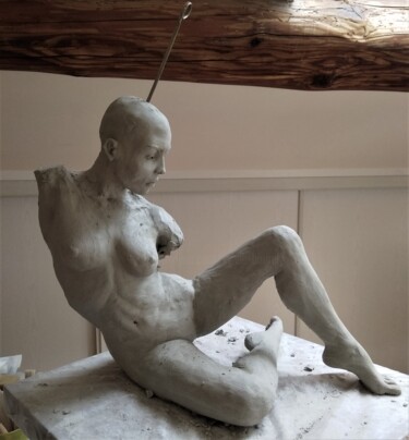 Sculpture titled "étape 16" by Sylvie Bourély (SB), Original Artwork, Clay