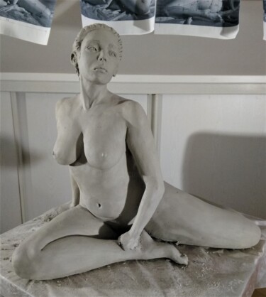 Sculpture titled "étape 14" by Sylvie Bourély (SB), Original Artwork, Clay