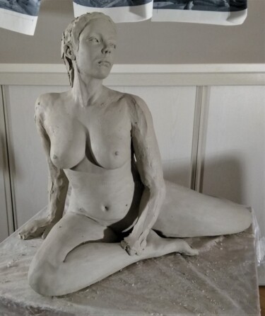 Sculpture titled "étape 13" by Sylvie Bourély (SB), Original Artwork, Clay