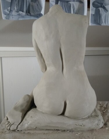 Sculpture titled "étape 14" by Sylvie Bourély (SB), Original Artwork, Clay