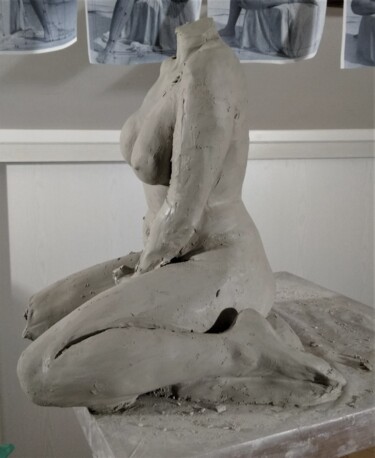 Sculpture titled "étape 12" by Sylvie Bourély (SB), Original Artwork, Clay