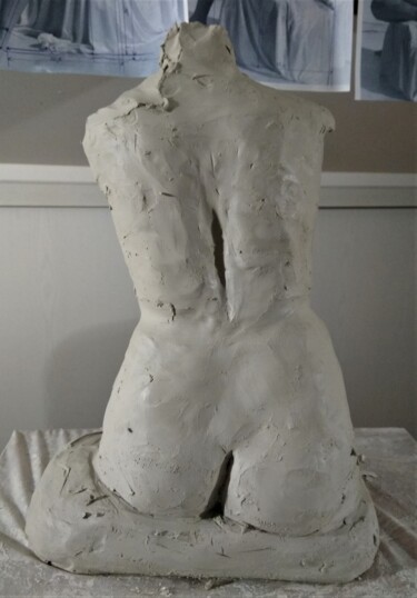 Sculpture titled "étape 2" by Sylvie Bourély (SB), Original Artwork, Clay