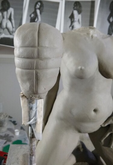 Sculpture titled "étape 15" by Sylvie Bourély (SB), Original Artwork, Clay