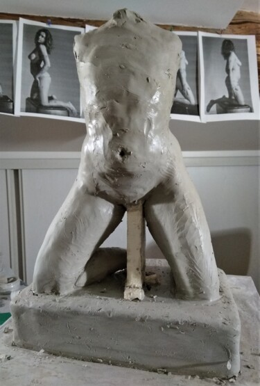 Sculpture titled "étape 6" by Sylvie Bourély (SB), Original Artwork, Clay