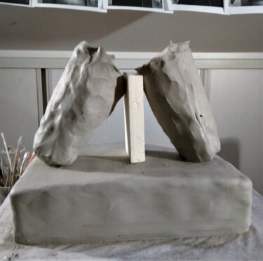 Sculpture intitulée "étape 1" par Sylvie Bourély (SB), Œuvre d'art originale, Argile