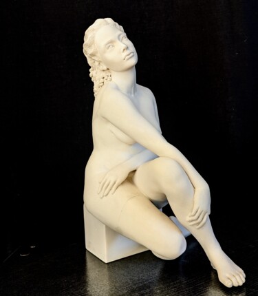 Скульптура под названием "L'attente" - Sylvie Bourély (SB), Подлинное произведение искусства, Глина
