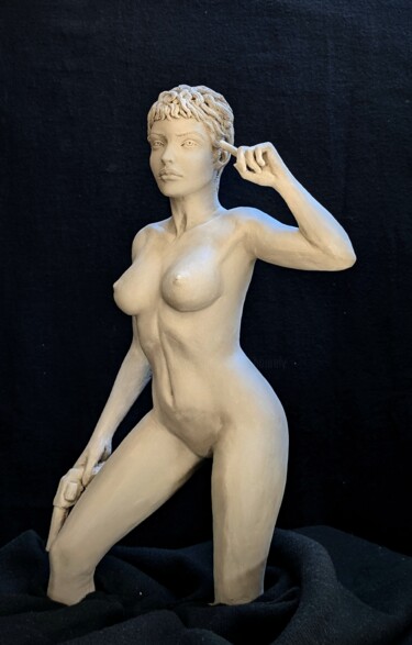 Skulptur mit dem Titel "Jessica" von Sylvie Bourély (SB), Original-Kunstwerk, Ton