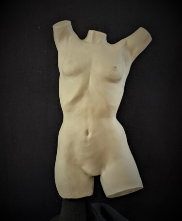 Sculpture titled "torse de VAUNT" by Sylvie Bourély (SB), Original Artwork, Clay