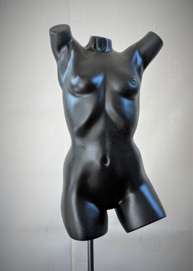 Sculpture titled "black EVA" by Sylvie Bourély (SB), Original Artwork, Clay