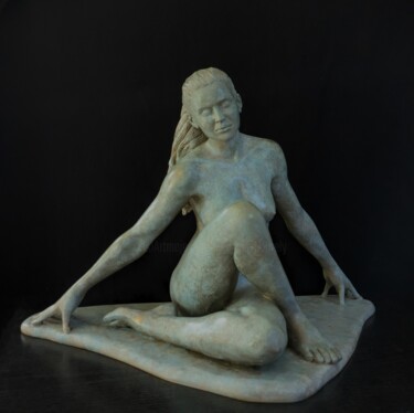 Sculpture titled "ASANA" by Sylvie Bourély (SB), Original Artwork, Clay