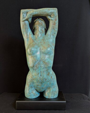 Sculpture titled "DETERMINATION" by Sylvie Bourély (SB), Original Artwork, Clay
