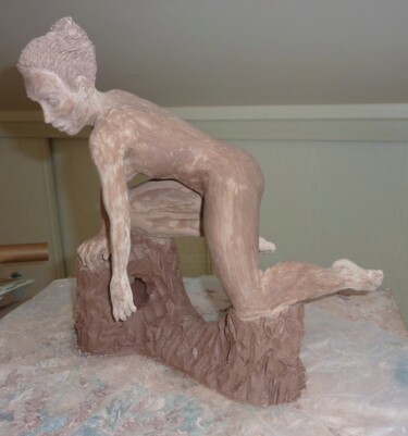 Sculpture titled "la quête" by Sylvie Bourély (SB), Original Artwork