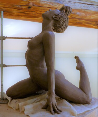 Sculpture intitulée "Eperdument" par Sylvie Bourély (SB), Œuvre d'art originale, Argile