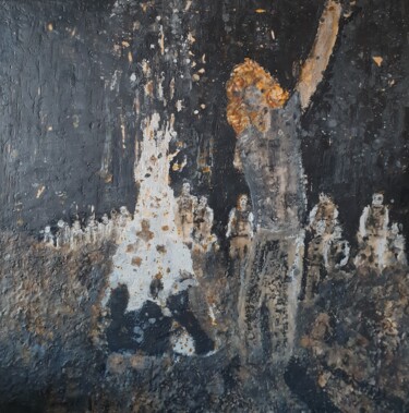 Painting titled "Le rite" by Sylvie Bublex, Original Artwork, Encaustic