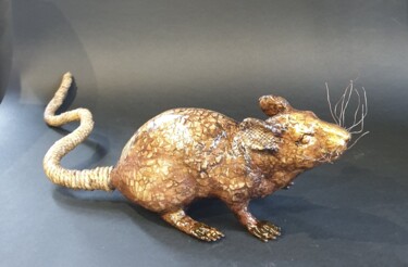 Sculpture titled "Le rat irradié" by Sylvie Bublex, Original Artwork, Mixed Media