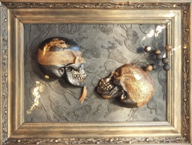 Sculpture titled "For eternity" by Sylvie Bublex, Original Artwork, Acrylic Mounted on Wood Panel