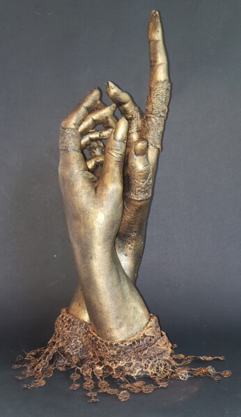 Escultura titulada "Le langage de la ma…" por Sylvie Bublex, Obra de arte original, Yeso