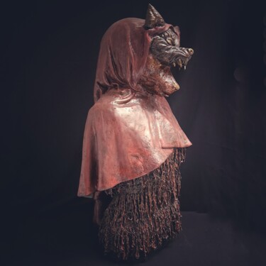 Sculpture intitulée "Entre chien et loup" par Sylvie Bublex, Œuvre d'art originale, Plâtre