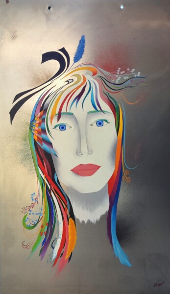 Painting titled "Cindy" by Sylvie Cappe, Original Artwork, Oil