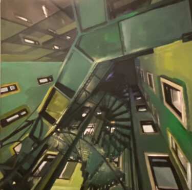 Painting titled "Stairway - only the…" by Sylvie Paule Caron, Original Artwork, Acrylic