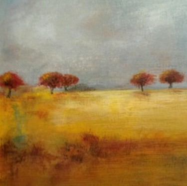 Painting titled "arbres d'automne" by Sylvie Chacon, Original Artwork