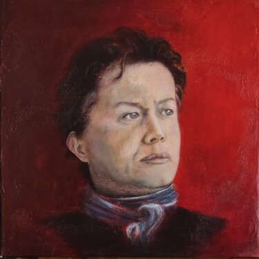 Painting titled "Robert" by Sylvie Chacon, Original Artwork, Acrylic Mounted on Wood Stretcher frame
