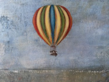 Painting titled "montgolfière" by Sylvie Chacon, Original Artwork