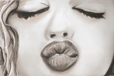 Drawing titled "Bisous" by Sylvie Chauvin, Original Artwork, Other