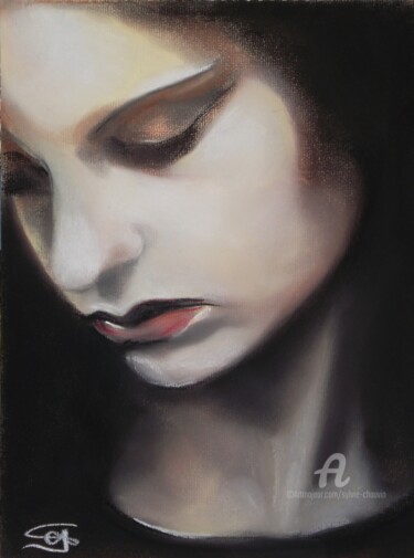 Painting titled "Recueillement" by Sylvie Chauvin, Original Artwork