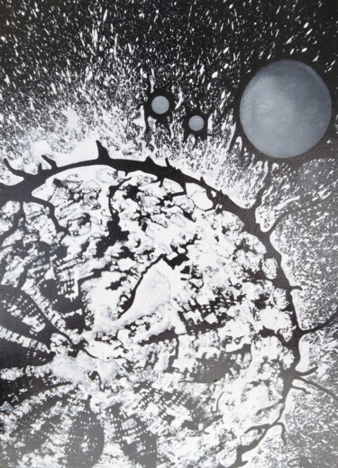 Peinture intitulée "Big Bang" par Sylvie Chauvin, Œuvre d'art originale, Huile