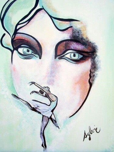 Painting titled "ANGE" by Sylvie Chauvin, Original Artwork, Acrylic