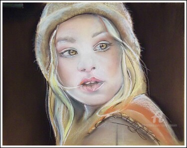 Drawing titled "Lola" by Sylvie Chauvin, Original Artwork, Pastel