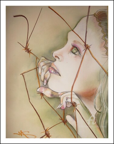Dessin intitulée "Dame NATURE" par Sylvie Chauvin, Œuvre d'art originale, Pastel