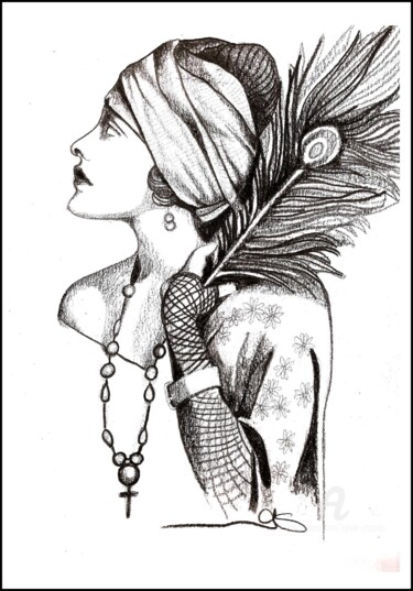 Disegno intitolato "PERLE" da Sylvie Chauvin, Opera d'arte originale, Matita