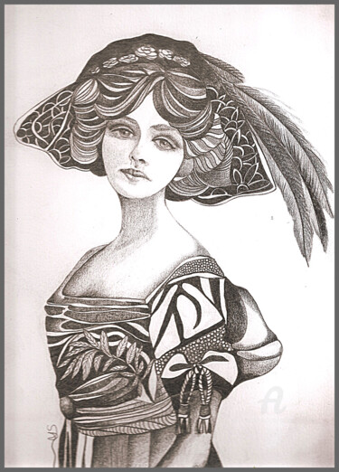 Drawing titled "Cent titres" by Sylvie Chauvin, Original Artwork, Pencil