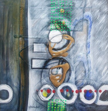 Painting titled "UNIS" by Sylvie Cloutier, Original Artwork, Collages